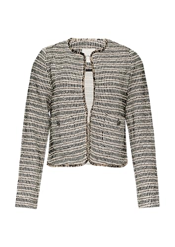 s.Oliver BLACK LABEL Kurze Jacke in Bouclé-Optik mit Fransenkante schwarz 44 von s.Oliver BLACK LABEL