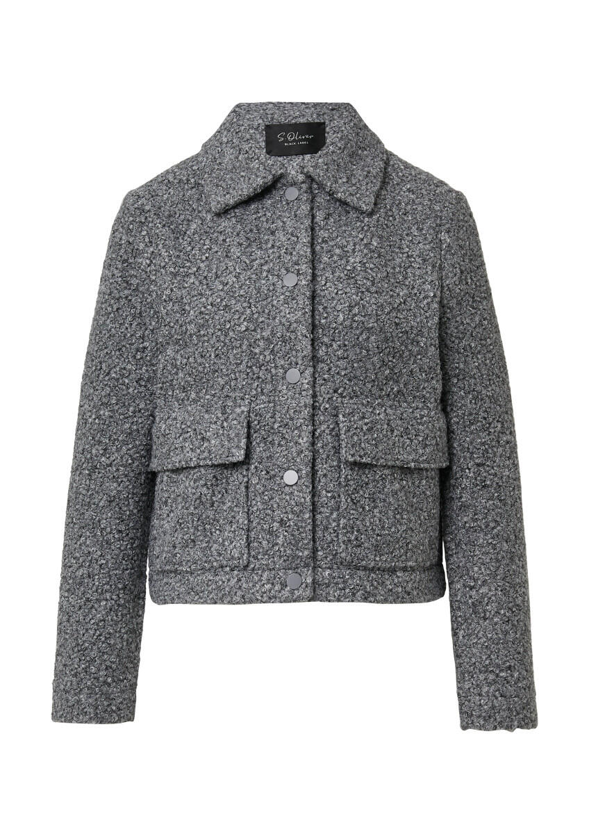 s.Oliver BLACK LABEL - Kurze Jacke mit Hemdkragen grau - Gr. - 46 von s.Oliver BLACK LABEL