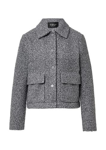 s.Oliver BLACK LABEL Kurze Jacke mit Hemdkragen und Druckknöpfen grau 46 von s.Oliver BLACK LABEL