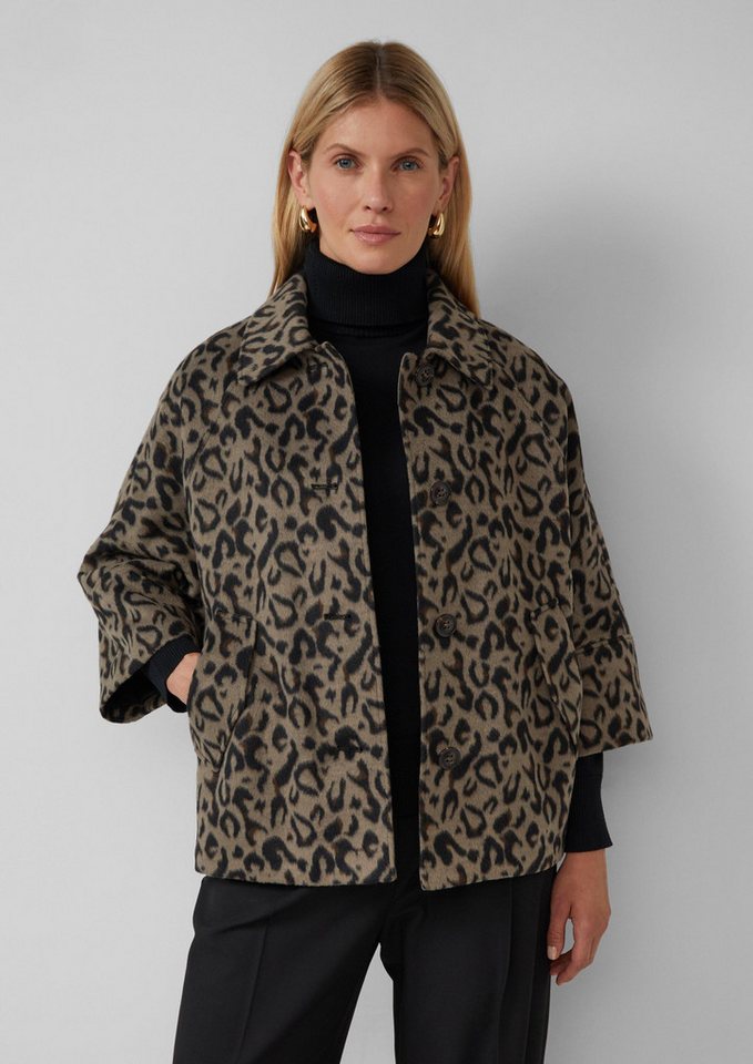 s.Oliver Funktionsjacke Outdoor-Jacke Wattierte Cape-Jacke mit Leo-Print (1-St) von s.Oliver