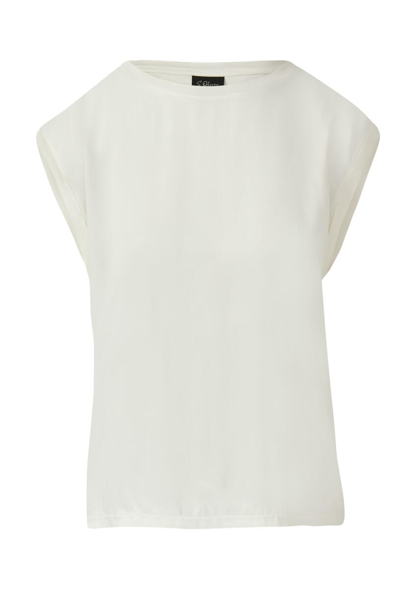 s.Oliver BLACK LABEL - Lässiges Shirt im Fabricmix weiß - Gr. - 38 von s.Oliver BLACK LABEL