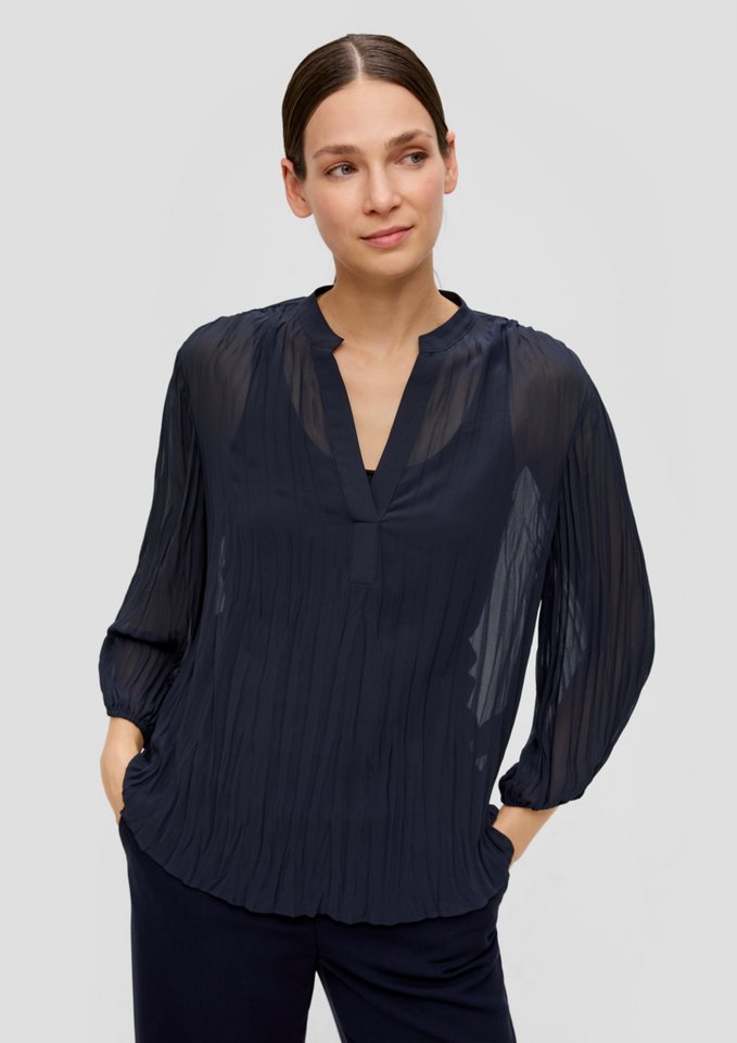 s.Oliver BLACK LABEL Langarmbluse Bluse aus Chiffon Raffung von s.Oliver BLACK LABEL