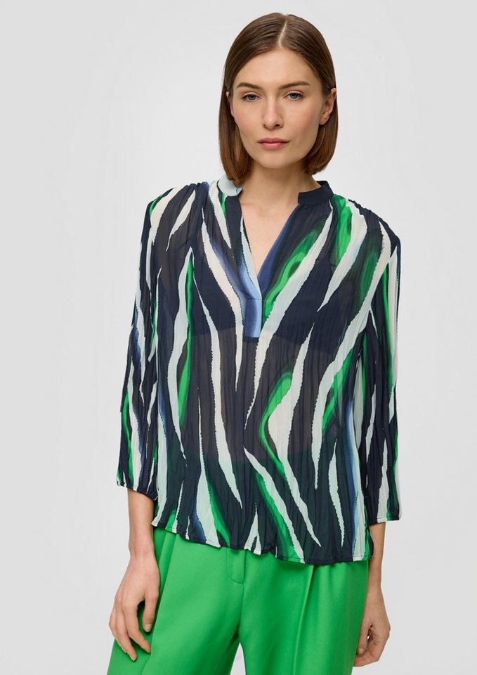 s.Oliver BLACK LABEL Langarmbluse Bluse aus Chiffon Raffung von s.Oliver BLACK LABEL