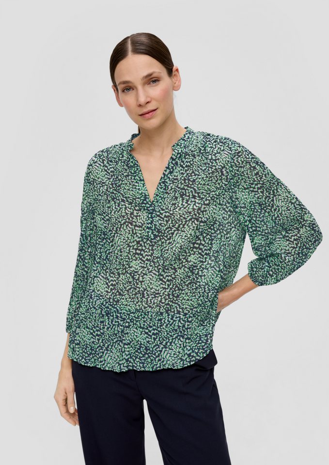 s.Oliver BLACK LABEL Langarmbluse Bluse aus Chiffon Raffung von s.Oliver BLACK LABEL