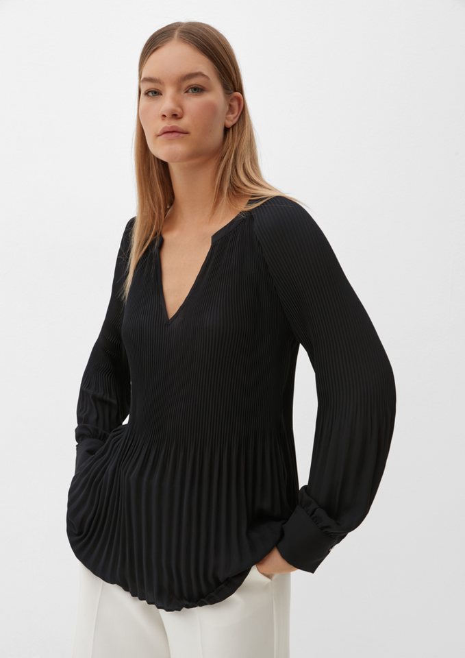 s.Oliver BLACK LABEL Langarmbluse Bluse mit Plissée-Struktur von s.Oliver BLACK LABEL