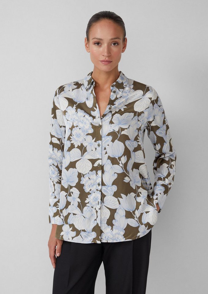 s.Oliver Langarmbluse Bluse Satinbluse mit floralem All-over-Print von s.Oliver