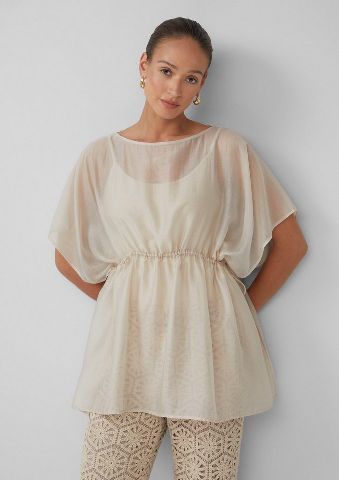 s.Oliver BLACK LABEL Langarmbluse Semitransparenter Kaftan im Relaxed Fit mit Tunnelzug von s.Oliver BLACK LABEL