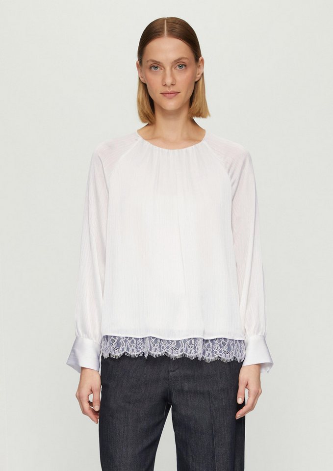 s.Oliver BLACK LABEL Langarmbluse Festive Viskosebluse mit Struktur und Raglanärmeln von s.Oliver BLACK LABEL
