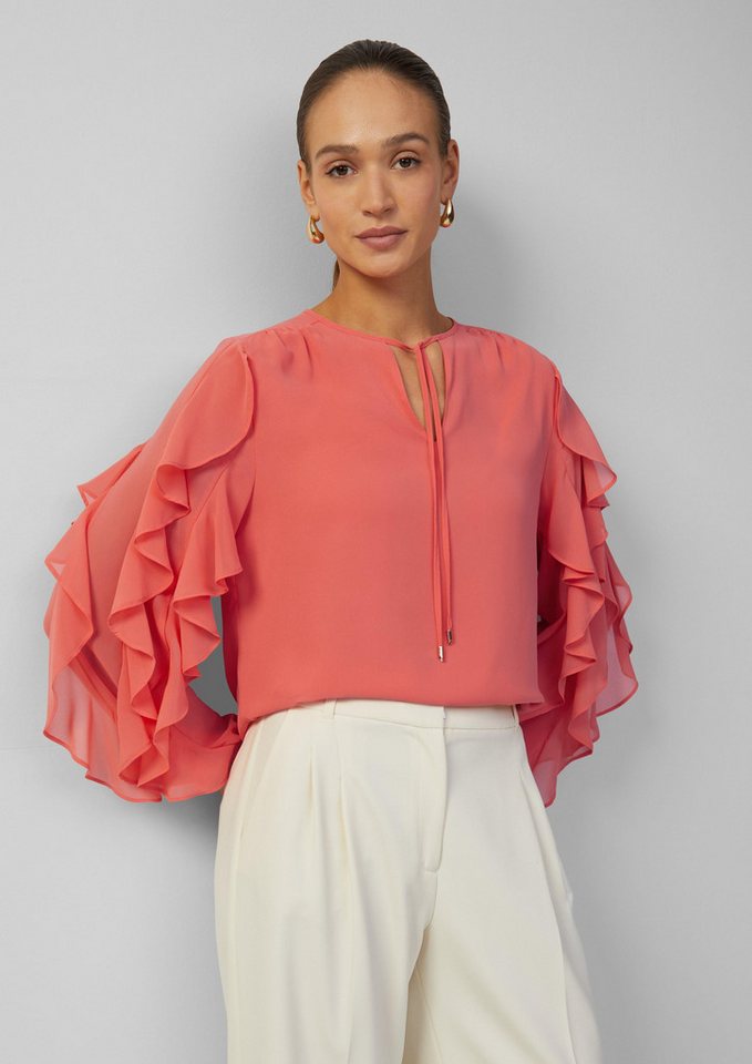 s.Oliver BLACK LABEL Langarmbluse Leichte Chiffonbluse mit Rüschenärmeln Rüschen von s.Oliver BLACK LABEL