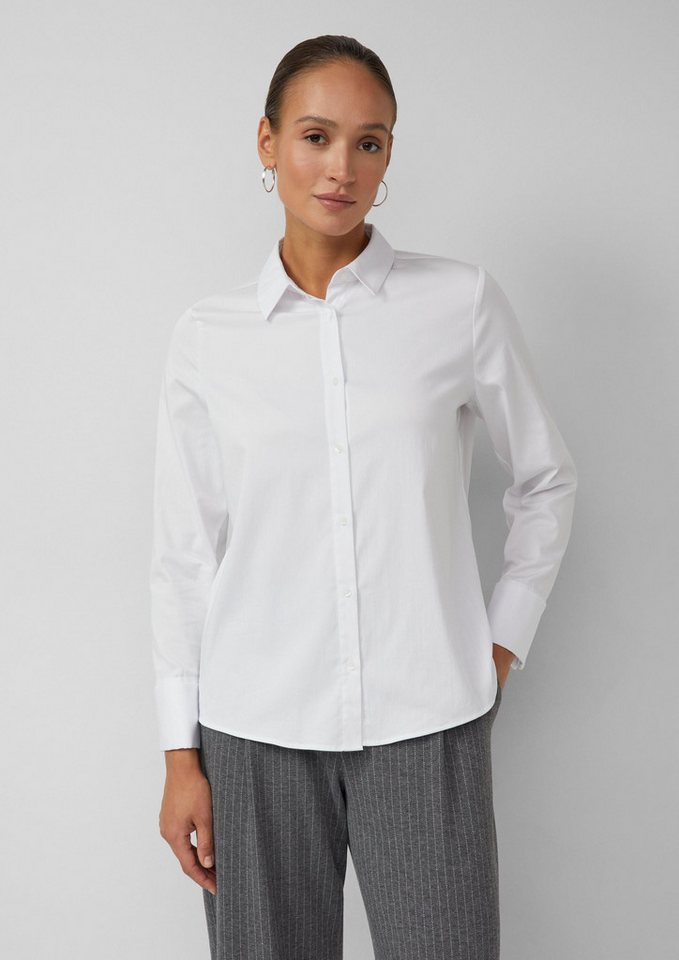 s.Oliver Langarmbluse Bluse Popeline-Bluse mit Umschlag an den Manschetten von s.Oliver