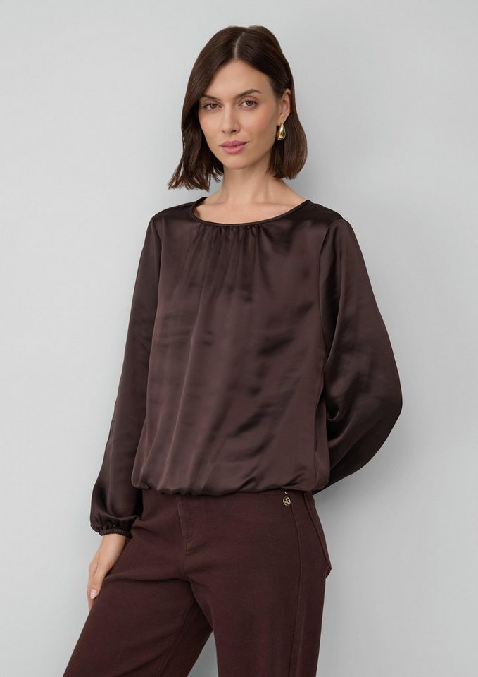 s.Oliver BLACK LABEL Langarmbluse Satin-Bluse mit Binde-Detail am Saum s.Oliver BLACK LABEL Langarmbluse Satin-Bluse mit Binde-Detail am Saum von s.Oliver BLACK LABEL