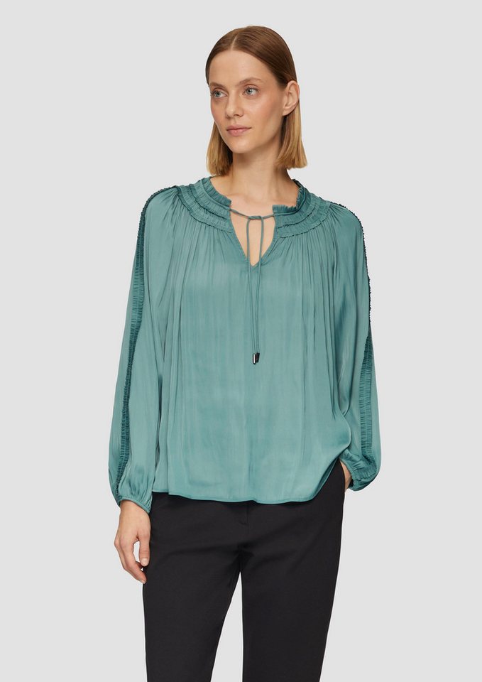 s.Oliver BLACK LABEL Langarmbluse Tunika-Bluse mit Rüschen-Details von s.Oliver BLACK LABEL