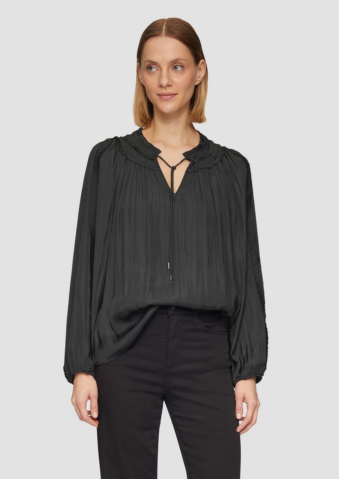 s.Oliver BLACK LABEL Langarmbluse Tunika-Bluse mit Rüschen-Details von s.Oliver BLACK LABEL