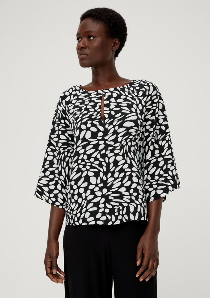 s.Oliver BLACK LABEL Langarmbluse Viskosebluse mit Crêpestruktur Cut Out von s.Oliver BLACK LABEL