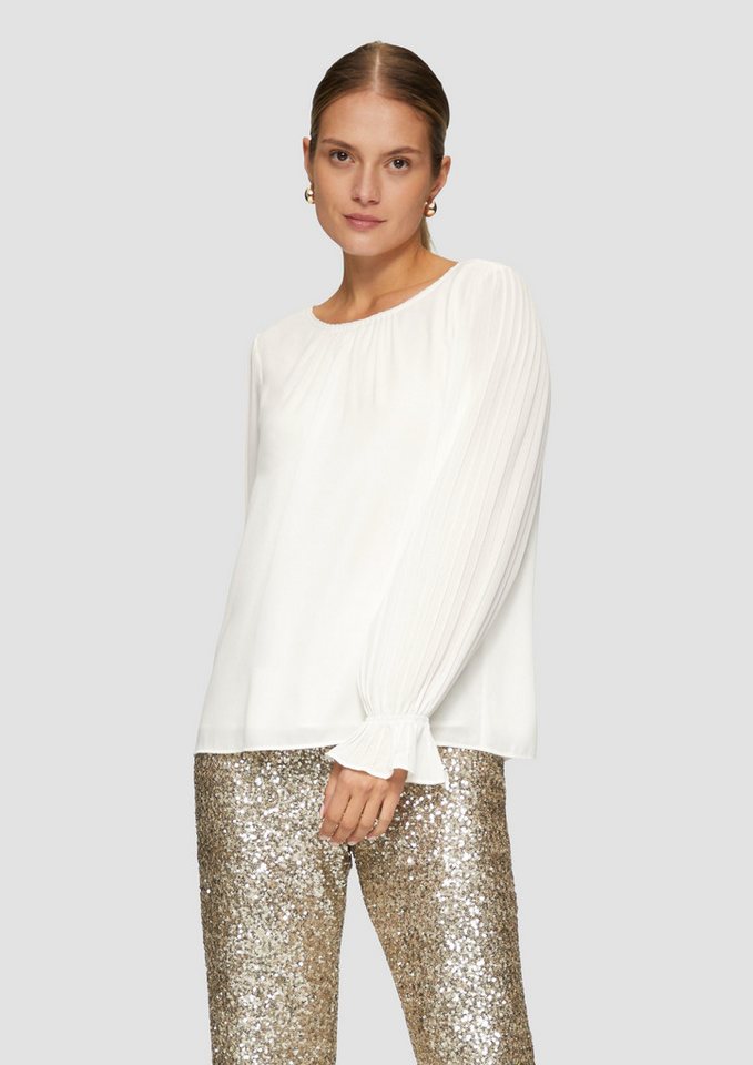 s.Oliver BLACK LABEL Langarmbluse Viskosebluse mit Plisseeärmeln von s.Oliver BLACK LABEL