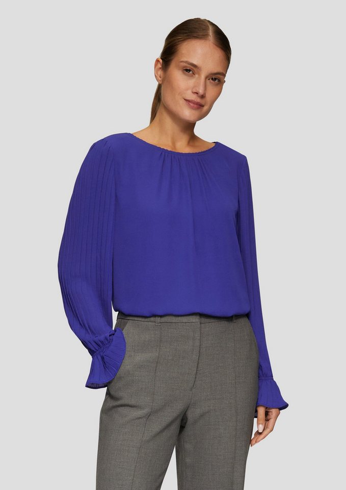 s.Oliver BLACK LABEL Langarmbluse Viskosebluse mit Plisseeärmeln von s.Oliver BLACK LABEL
