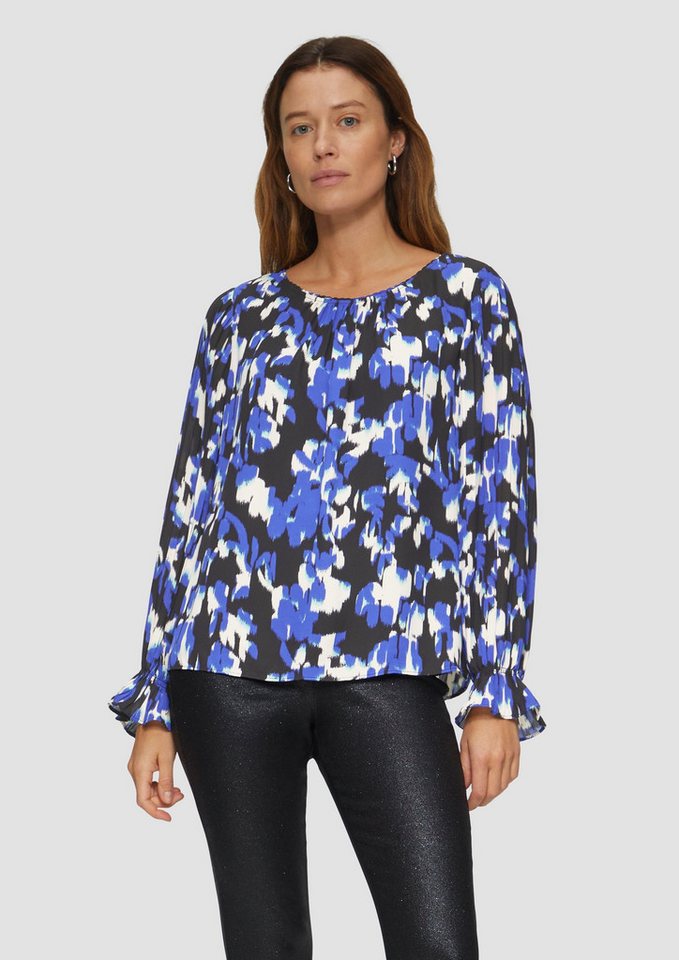 s.Oliver BLACK LABEL Langarmbluse Viskosebluse mit Plisseeärmeln von s.Oliver BLACK LABEL