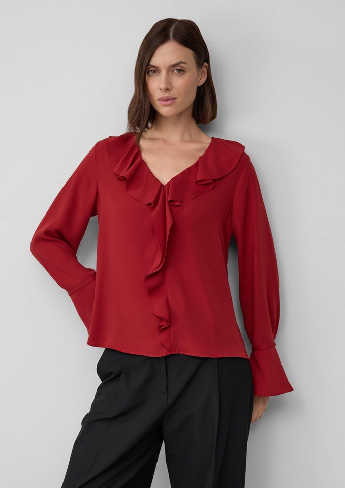 s.Oliver BLACK LABEL Langarmbluse Volant-Bluse mit langen Ärmeln von s.Oliver BLACK LABEL