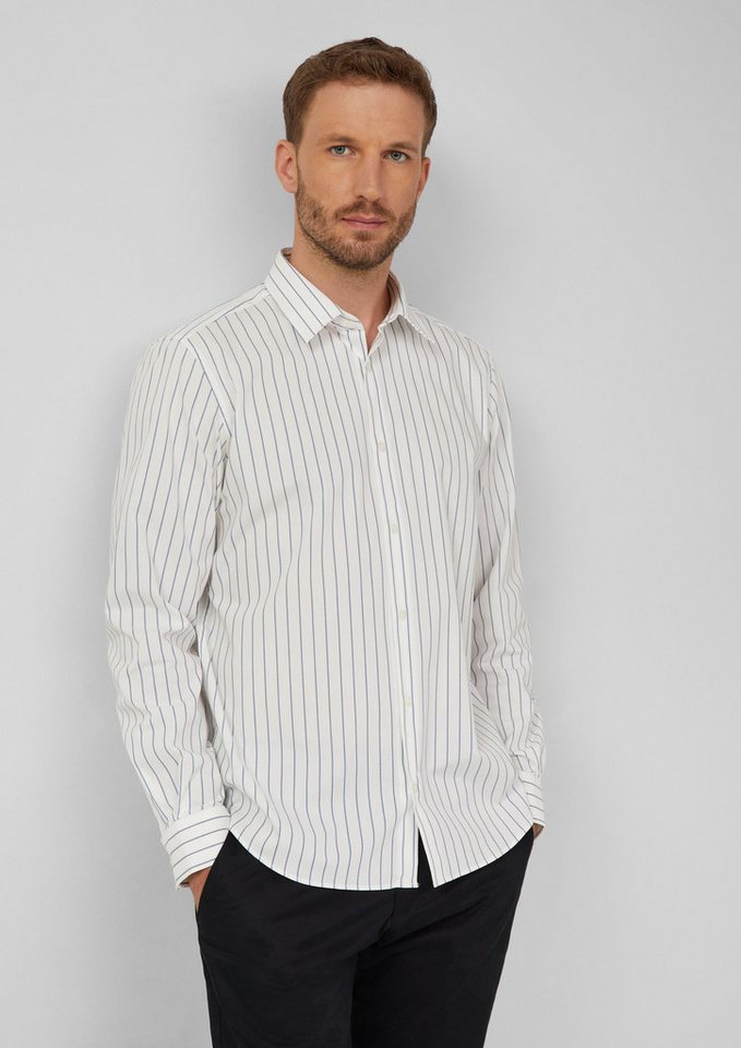 s.Oliver BLACK LABEL Langarmhemd Regular Fit: Gestreiftes Langarmhemd aus Baumwollstretch von s.Oliver BLACK LABEL