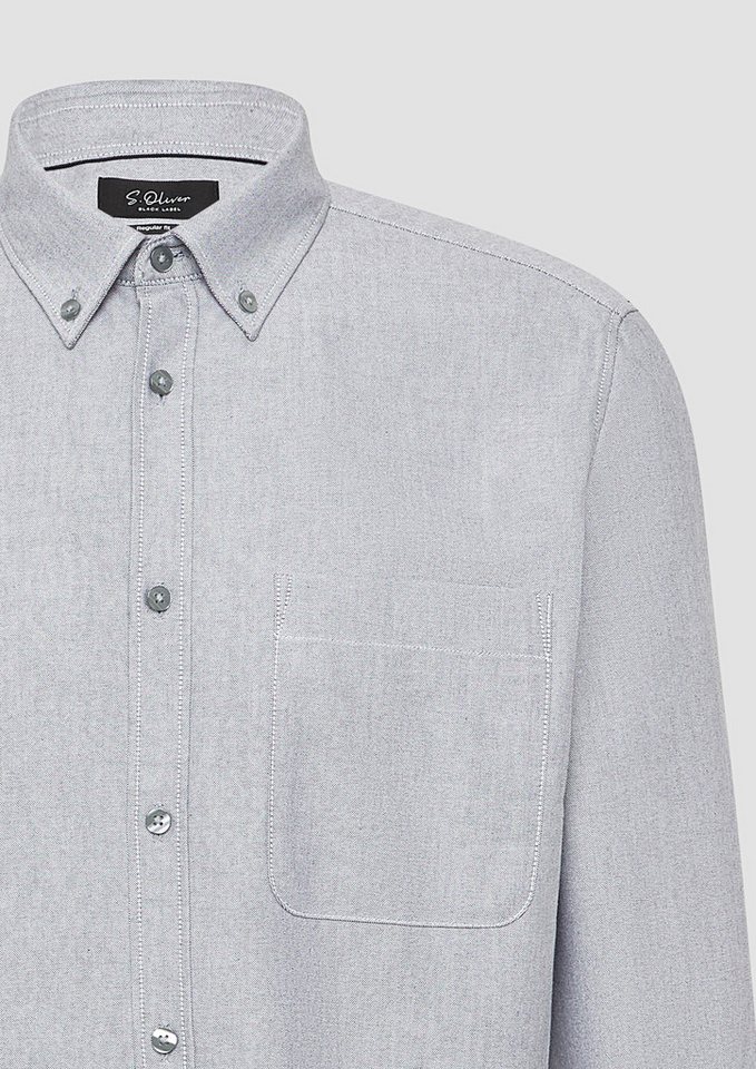 s.Oliver BLACK LABEL Langarmhemd Regular Fit: Oxfordhemd mit Button-Down-Kragen von s.Oliver BLACK LABEL