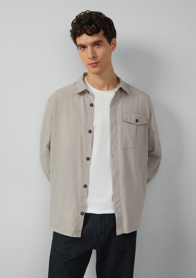 s.Oliver BLACK LABEL Langarmhemd Softes Overshirt im Relaxed Fit mit Eingrifftaschen Waschung von s.Oliver BLACK LABEL