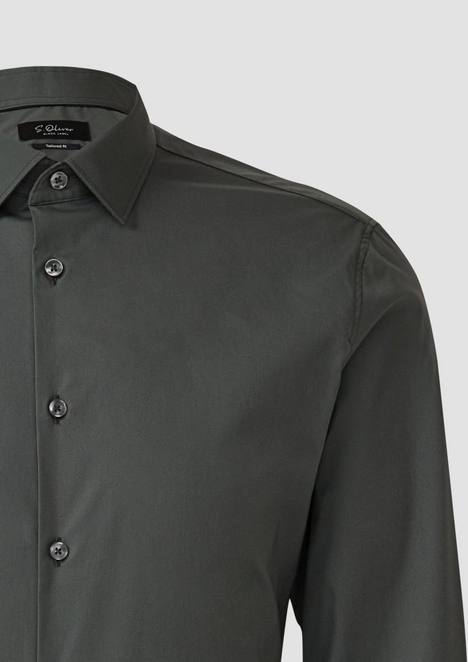 s.Oliver BLACK LABEL Langarmhemd Tailored Fit: Baumwollstretch-Hemd mit Kentkragen von s.Oliver BLACK LABEL