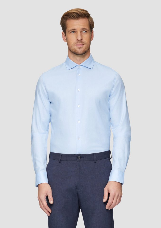 s.Oliver BLACK LABEL Langarmhemd Tailored Fit: Fein strukturiertes Hemd aus Comfort Stretch von s.Oliver BLACK LABEL