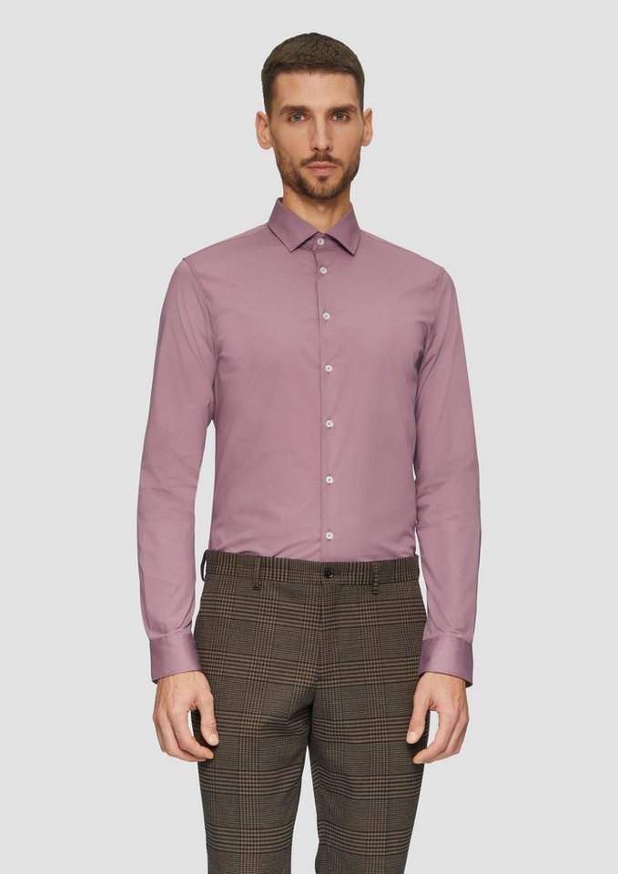 s.Oliver BLACK LABEL Langarmhemd Tailored Fit: Hemd aus Baumwollstrech mit Kentkragen von s.Oliver BLACK LABEL