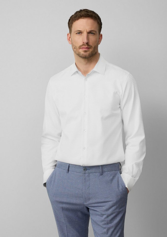 s.Oliver BLACK LABEL Langarmhemd Tailored Fit: Jacquard-Hemd aus Baumwollstretch von s.Oliver BLACK LABEL