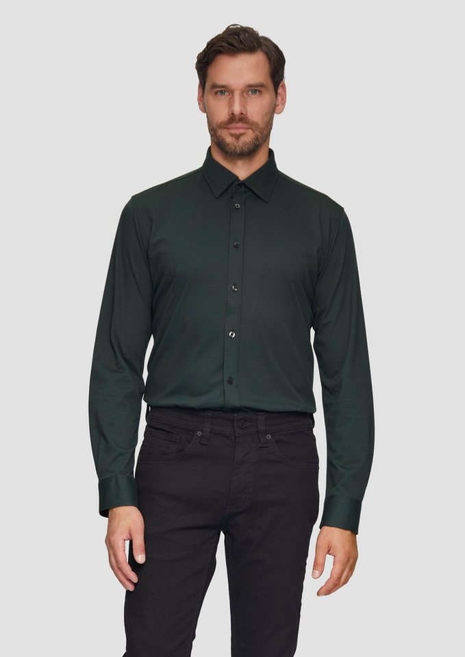 s.Oliver BLACK LABEL Langarmhemd Tailored Fit: Jersey-Hemd aus Baumwollstretch von s.Oliver BLACK LABEL