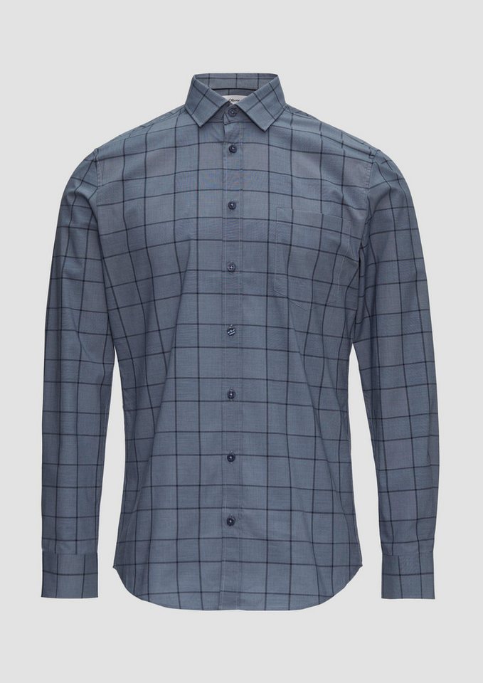 s.Oliver BLACK LABEL Langarmhemd Tailored Fit: Kariertes Hemd aus Baumwollstretch Artwork von s.Oliver BLACK LABEL