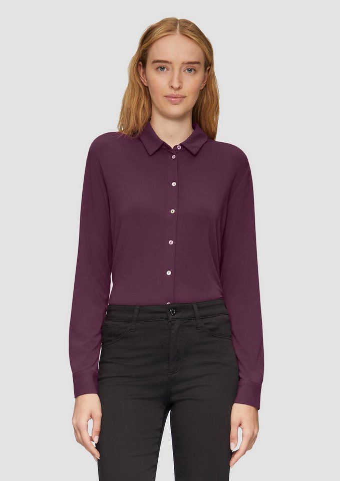 s.Oliver BLACK LABEL Langarmshirt Jerseybluse mit Perlmutt-Knopfleiste s.Oliver BLACK LABEL Langarmshirt Jerseybluse mit Perlmutt-Knopfleiste von s.Oliver BLACK LABEL