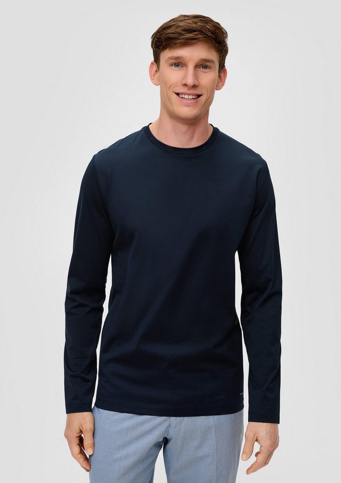 s.Oliver BLACK LABEL Langarmshirt Longsleeve aus merzerisierter Baumwolle Blende von s.Oliver BLACK LABEL