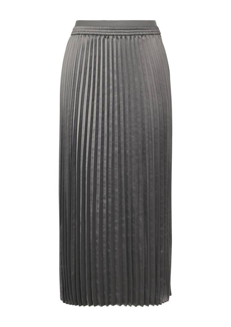 s.Oliver BLACK LABEL - Langer Plissee-Rock aus Satin mit Elastikbund grau - Gr. - 42 von s.Oliver BLACK LABEL