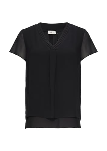 s.Oliver BLACK LABEL Layering-Bluse aus Chiffon schwarz 42 von s.Oliver BLACK LABEL