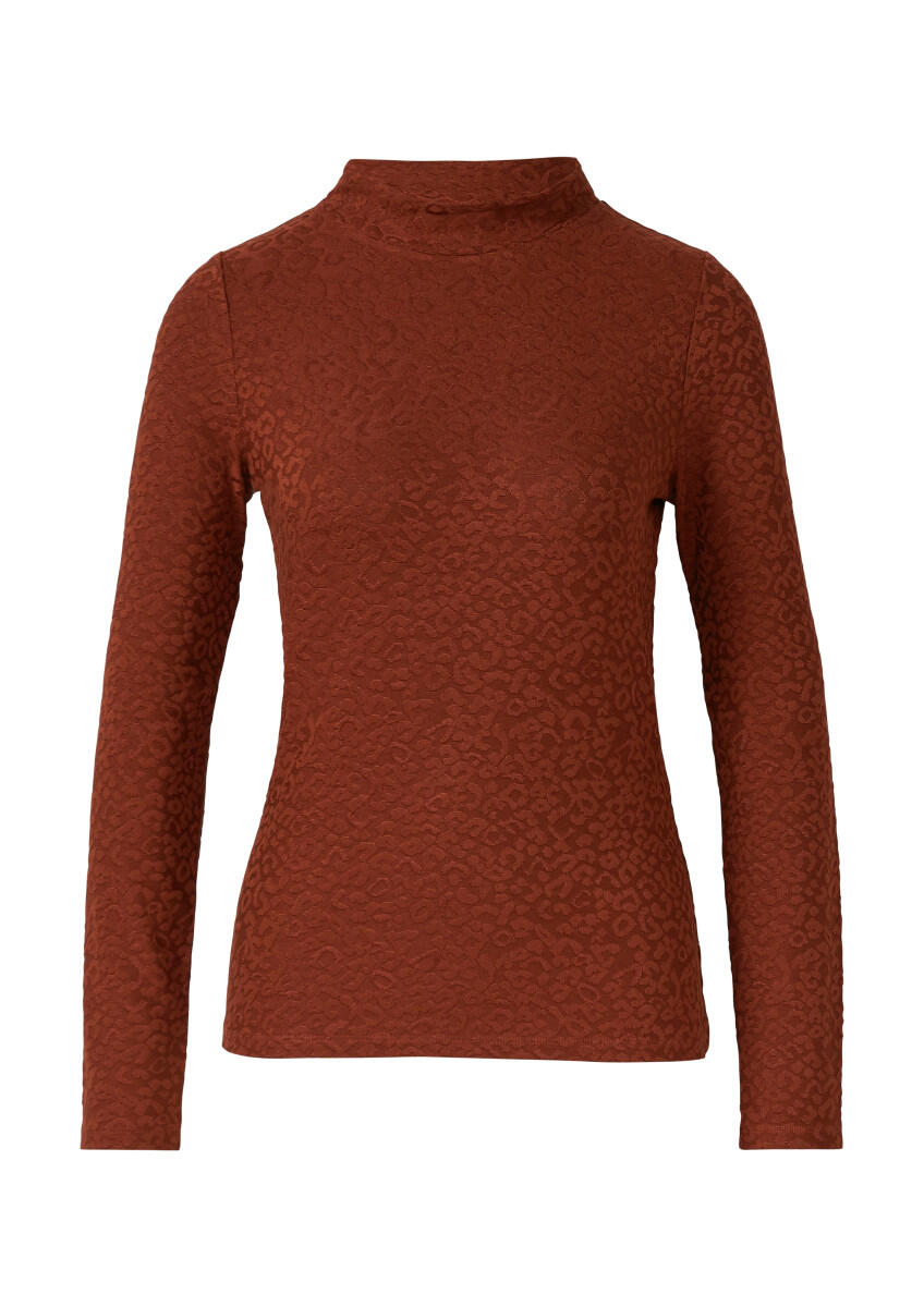 s.Oliver BLACK LABEL - Leicht glänzendes Jacquard-Shirt braun - Gr. - 34 von s.Oliver BLACK LABEL