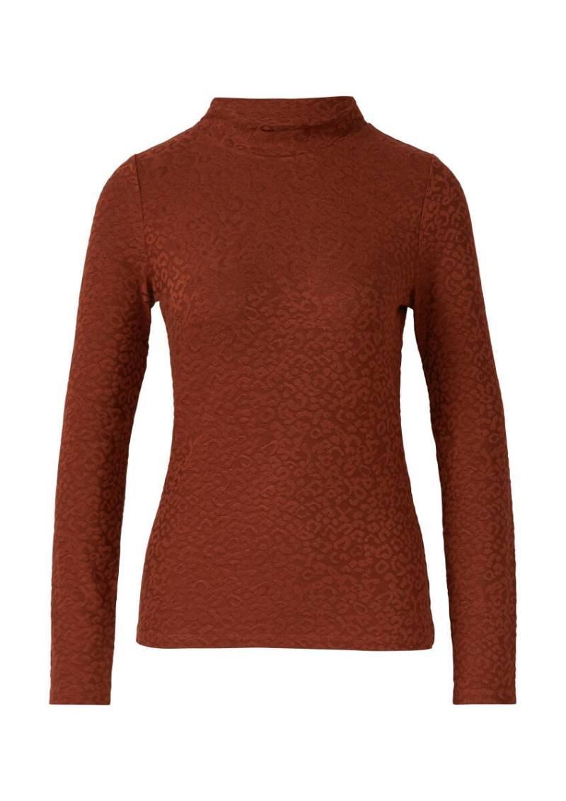 s.Oliver BLACK LABEL - Leicht glänzendes Jacquard-Shirt braun - Gr. - 46 von s.Oliver BLACK LABEL