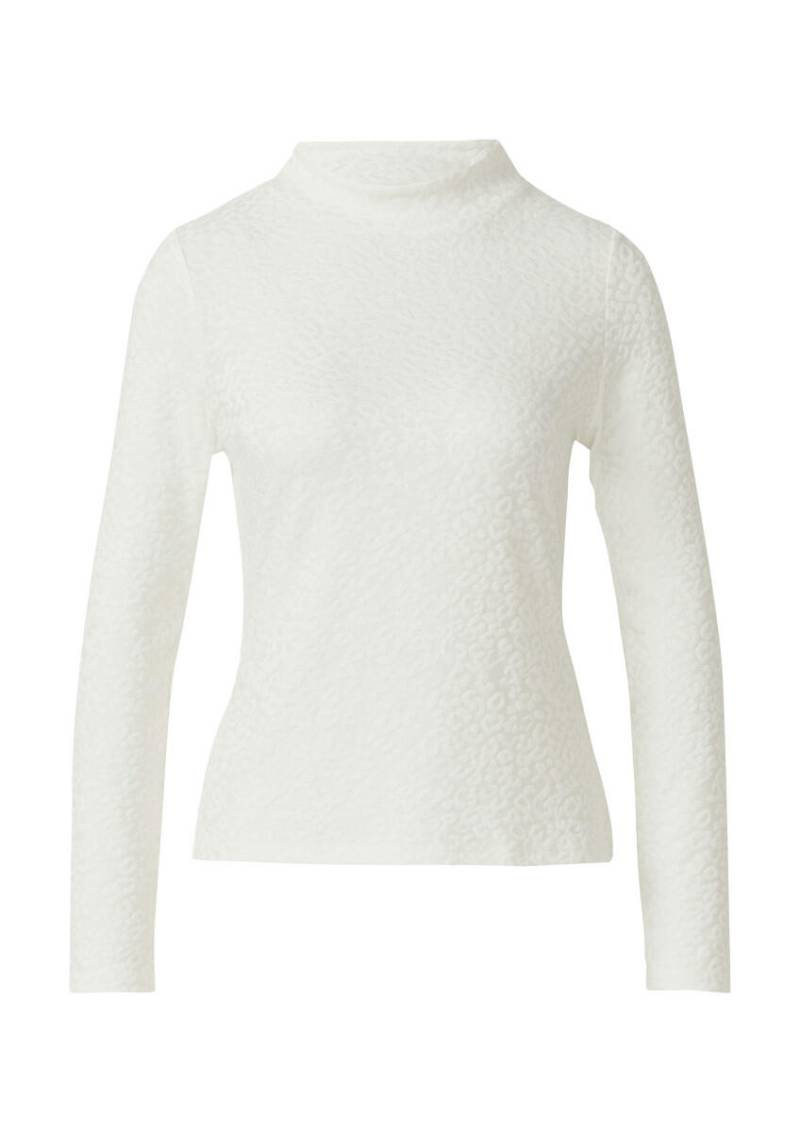 s.Oliver BLACK LABEL - Leicht glänzendes Jacquard-Shirt weiß - Gr. - 40 von s.Oliver BLACK LABEL