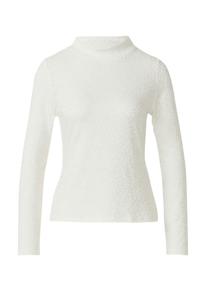 s.Oliver BLACK LABEL - Leicht glänzendes Jacquard-Shirt weiß - Gr. - 46 von s.Oliver BLACK LABEL