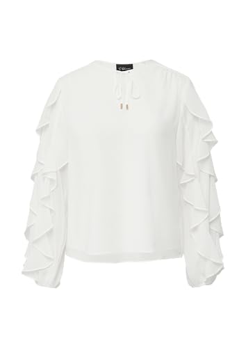 s.Oliver BLACK LABEL Leichte Chiffonbluse mit Rüschenärmeln Ecru 38 von s.Oliver BLACK LABEL