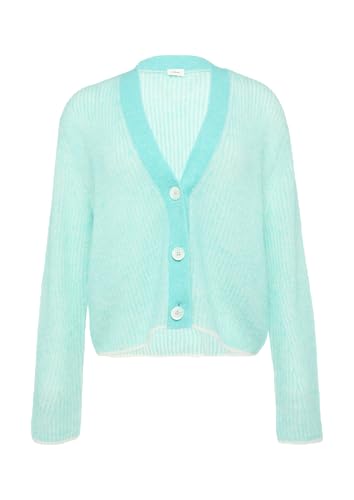 s.Oliver BLACK LABEL Lockere Strickjacke aus Alpakamix mit Rippstruktur helles türkis 42 von s.Oliver BLACK LABEL