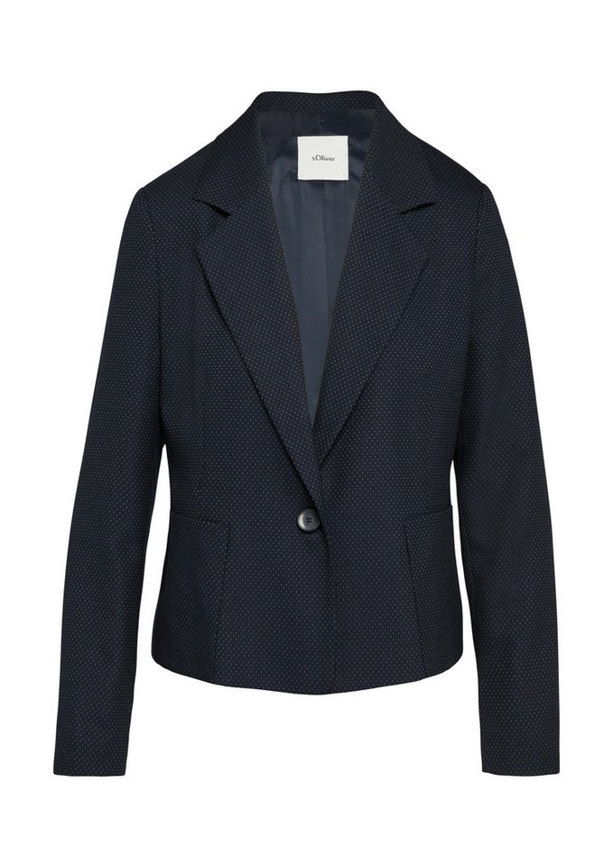 s.Oliver BLACK LABEL Longblazer - Damen-Blazer mit feinem Punktmuster im klassischen Stil von s.Oliver BLACK LABEL