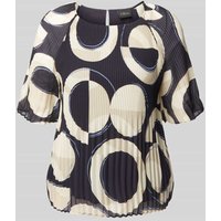 s.Oliver BLACK LABEL Regular Fit Chiffonbluse mit mit kurzen Ragalanärmeln in Blau, Größe 40 von s.Oliver BLACK LABEL