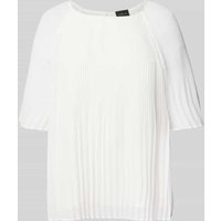 s.Oliver BLACK LABEL Regular Fit Chiffonbluse mit mit kurzen Ragalanärmeln in Weiss, Größe 36 von s.Oliver BLACK LABEL