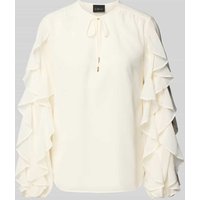 s.Oliver BLACK LABEL Loose Fit Chiffonbluse mit Rüschenärmeln in Offwhite, Größe 38 von s.Oliver BLACK LABEL