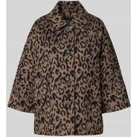 s.Oliver BLACK LABEL Loose Fit Jacke mit Leo-Print in Taupe, Größe L von s.Oliver BLACK LABEL