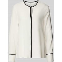 s.Oliver BLACK LABEL Loose Fit Langarmbluse aus fließender Viskose mit Kontrast-Details in Offwhite, Größe 36 von s.Oliver BLACK LABEL