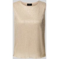 s.Oliver BLACK LABEL Loose Fit Plissee-Top mit Effektgarn in Gold, Größe 44 von s.Oliver BLACK LABEL