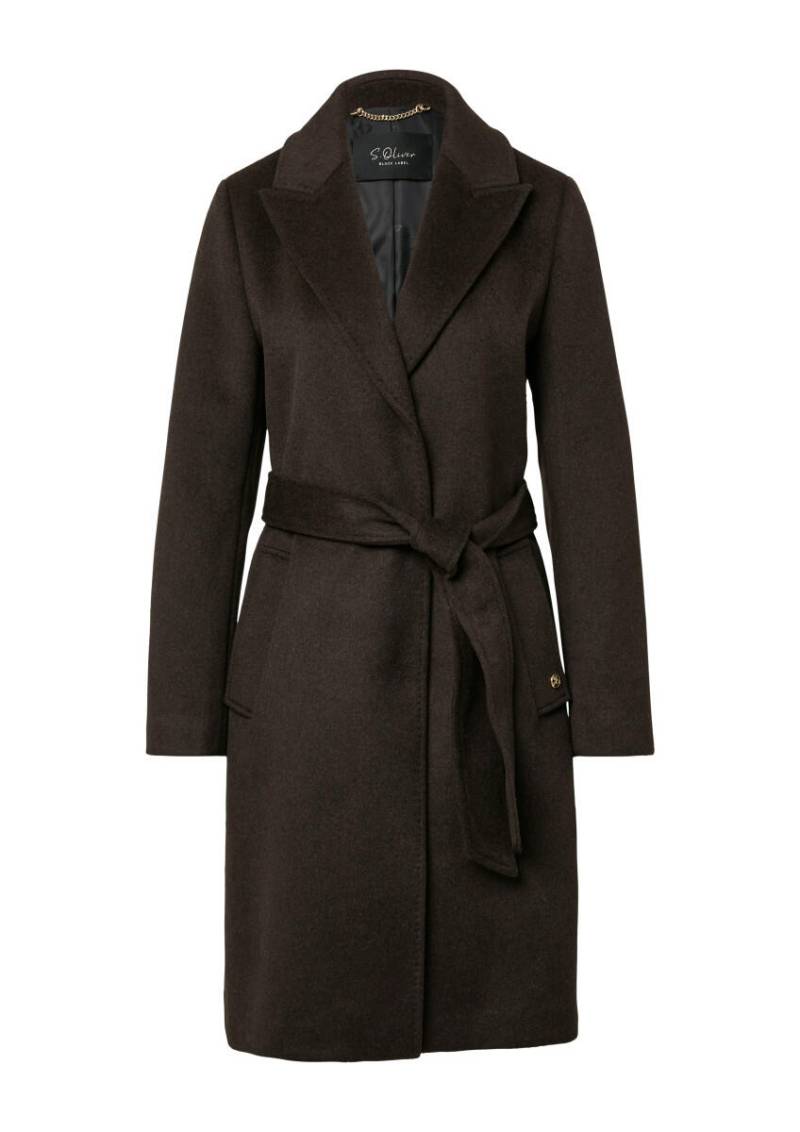 s.Oliver BLACK LABEL - Mantel aus Wollmix mit Jacquard-Futter braun - Gr. - 40 von s.Oliver BLACK LABEL