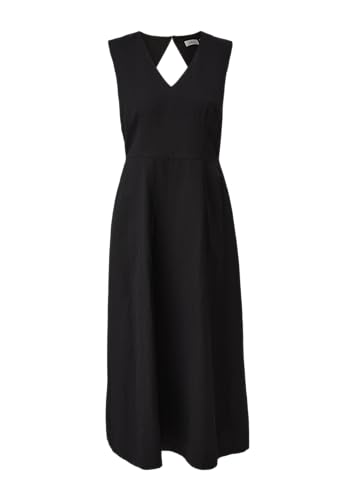 s.Oliver BLACK LABEL Damen 2148112 Maxi Kleid aus Leinenmix, schwarz 9999, 36 von s.Oliver BLACK LABEL